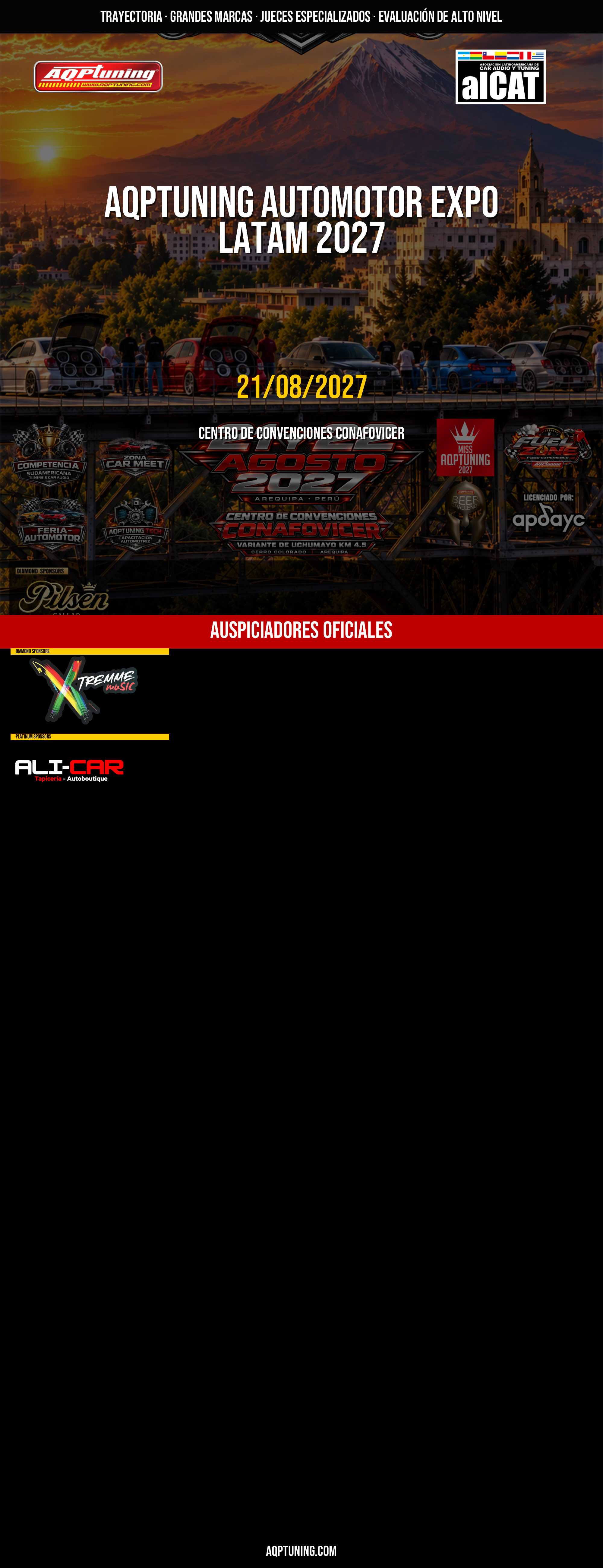 Flyer oficial AQPTUNING AUTOMOTOR EXPO LATAM 2027