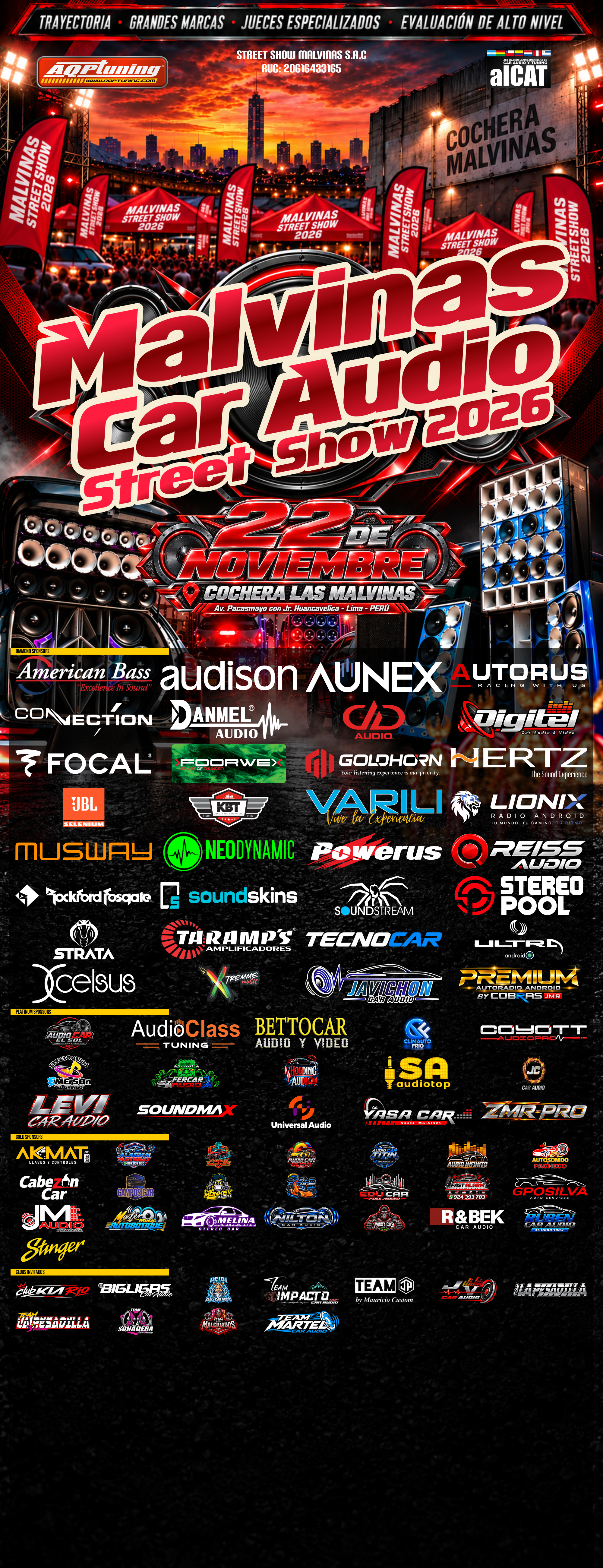Flyer oficial MALVINAS CAR AUDIO STREET SHOW 2026